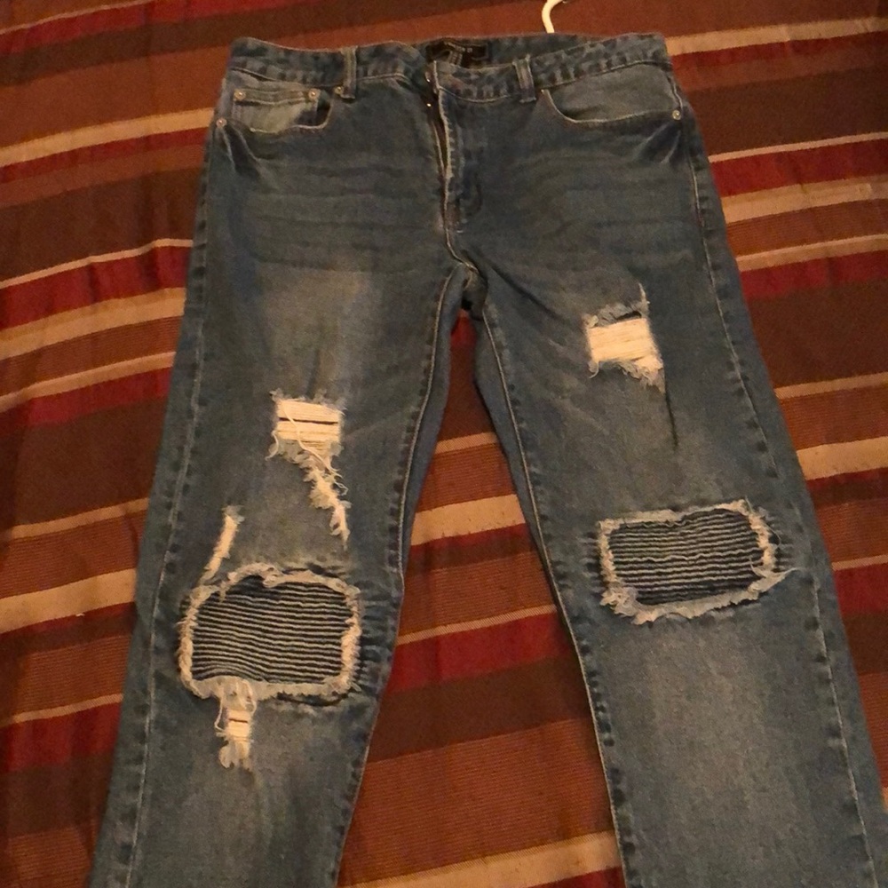 Denim ripped jeans